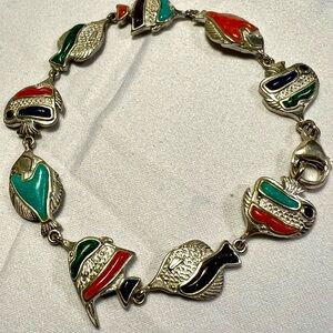 Coleman Silver Multicolor Fish Bracelet